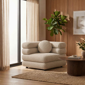Modway Furniture Jubilee Modway Modular Corner Chair Nubby Looped Yarn Retro Tufted Living Room Seat Brown EEI-7710-LIN