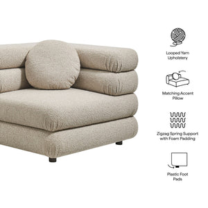Modway Furniture Jubilee Modway Modular Corner Chair Nubby Looped Yarn Retro Tufted Living Room Seat Brown EEI-7710-LIN