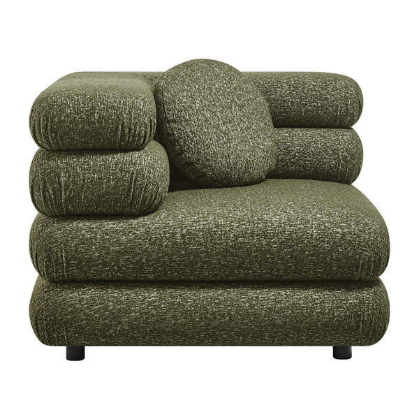 Modway Furniture Jubilee Modway Modular Corner Chair Nubby Looped Yarn Retro Tufted Living Room Seat Green EEI-7710-OLI