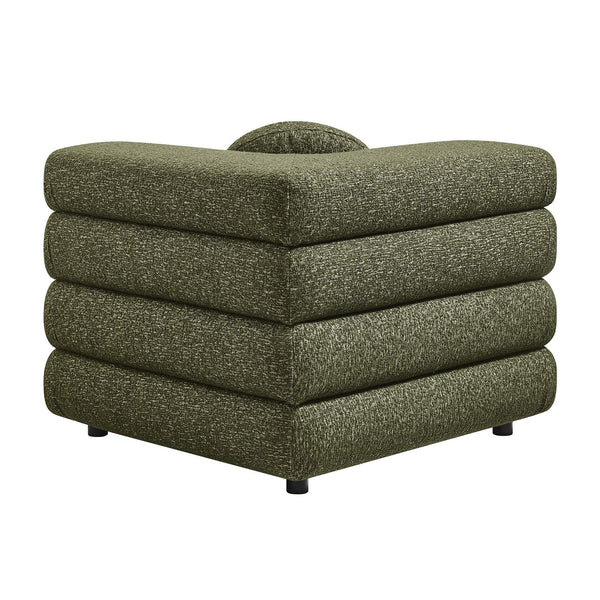 Modway Furniture Jubilee Modway Modular Corner Chair Nubby Looped Yarn Retro Tufted Living Room Seat Green EEI-7710-OLI