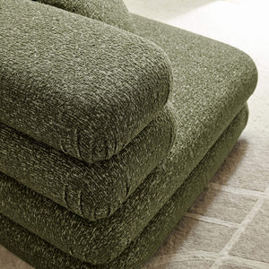 Modway Furniture Jubilee Modway Modular Corner Chair Nubby Looped Yarn Retro Tufted Living Room Seat Green EEI-7710-OLI