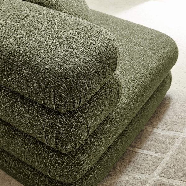 Modway Furniture Jubilee Modway Modular Corner Chair Nubby Looped Yarn Retro Tufted Living Room Seat Green EEI-7710-OLI