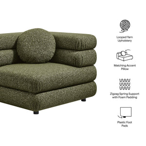 Modway Furniture Jubilee Modway Modular Corner Chair Nubby Looped Yarn Retro Tufted Living Room Seat Green EEI-7710-OLI