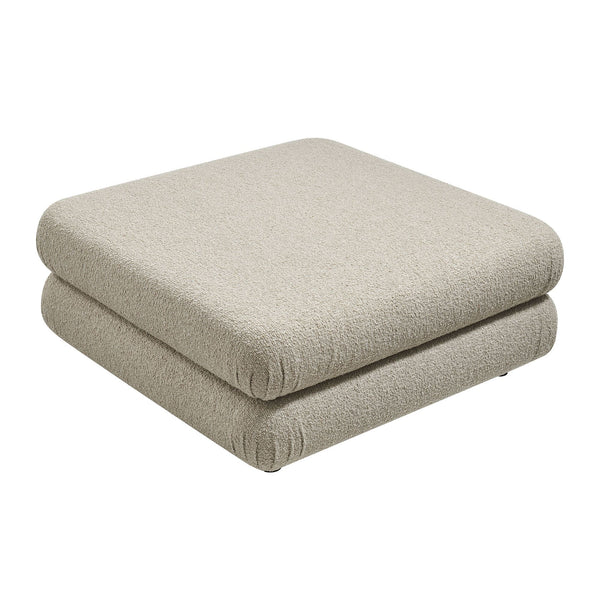 Modway Furniture Jubilee Modway Tufted Square Ottoman with Looped Yarn Upholstery for Modern Living Brown EEI-7711-LIN