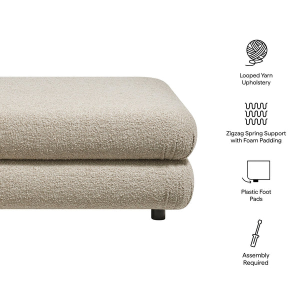 Modway Furniture Jubilee Modway Tufted Square Ottoman with Looped Yarn Upholstery for Modern Living Brown EEI-7711-LIN