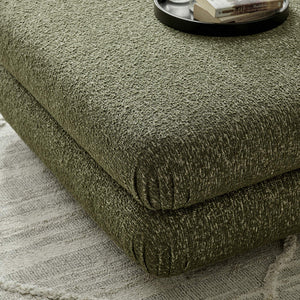 Modway Furniture Jubilee Modway Tufted Square Ottoman with Looped Yarn Upholstery for Modern Living Green EEI-7711-OLI