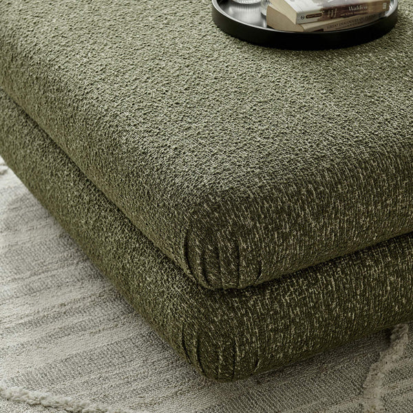 Modway Furniture Jubilee Modway Tufted Square Ottoman with Looped Yarn Upholstery for Modern Living Green EEI-7711-OLI