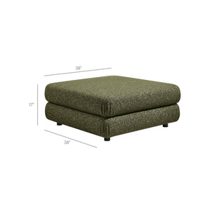 Modway Furniture Jubilee Modway Tufted Square Ottoman with Looped Yarn Upholstery for Modern Living Green EEI-7711-OLI