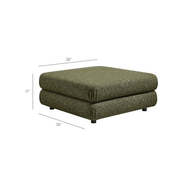 Modway Furniture Jubilee Modway Tufted Square Ottoman with Looped Yarn Upholstery for Modern Living Green EEI-7711-OLI