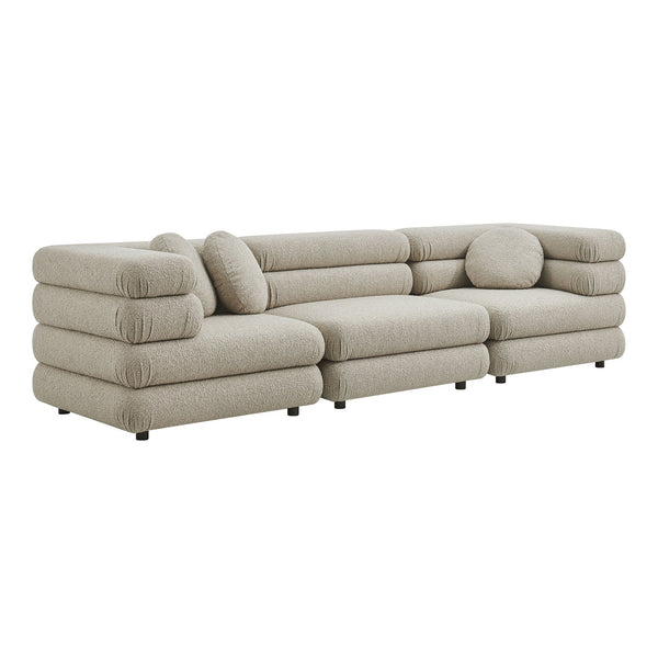 Modway Furniture Jubilee Modway Modular Sectional Sofa with Looped Yarn Weave and Retro Tufted Cushions Brown EEI-7712-LIN