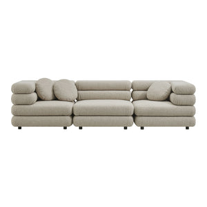 Modway Furniture Jubilee Modway Modular Sectional Sofa with Looped Yarn Weave and Retro Tufted Cushions Brown EEI-7712-LIN