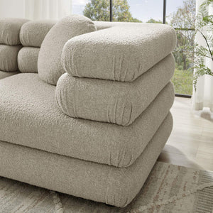 Modway Furniture Jubilee Modway Modular Sectional Sofa with Looped Yarn Weave and Retro Tufted Cushions Brown EEI-7712-LIN