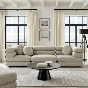 Modway Furniture Jubilee Modway Modular Sectional Sofa with Looped Yarn Weave and Retro Tufted Cushions Brown EEI-7712-LIN