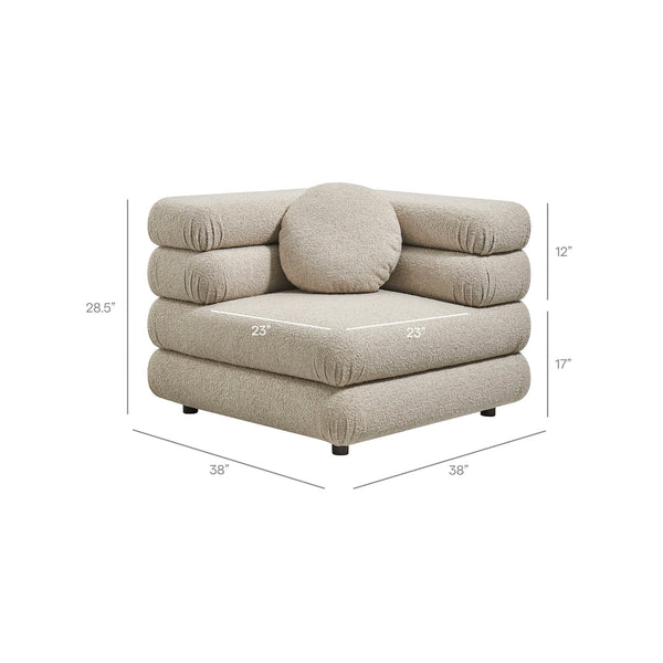 Modway Furniture Jubilee Modway Modular Sectional Sofa with Looped Yarn Weave and Retro Tufted Cushions Brown EEI-7712-LIN