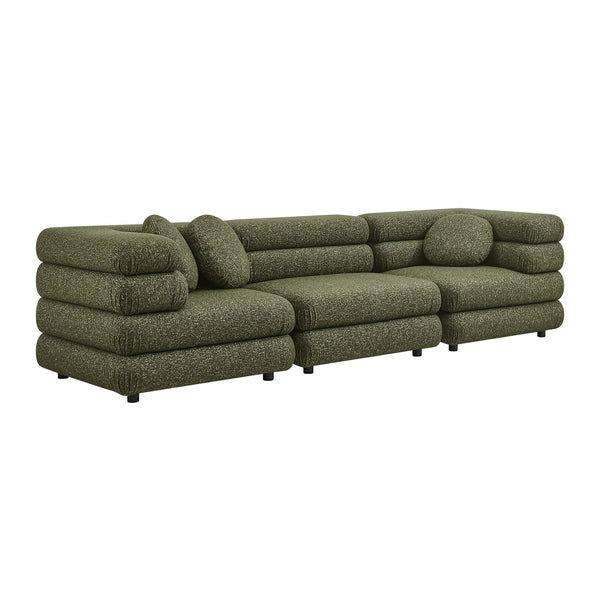 Modway Furniture Jubilee Modway Modular Sectional Sofa with Looped Yarn Weave and Retro Tufted Cushions Green EEI-7712-OLI