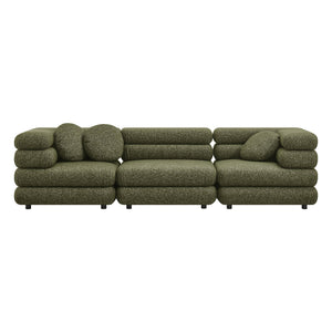 Modway Furniture Jubilee Modway Modular Sectional Sofa with Looped Yarn Weave and Retro Tufted Cushions Green EEI-7712-OLI