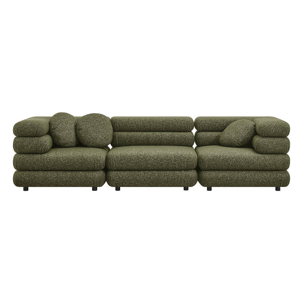 Modway Furniture Jubilee Modway Modular Sectional Sofa with Looped Yarn Weave and Retro Tufted Cushions Green EEI-7712-OLI