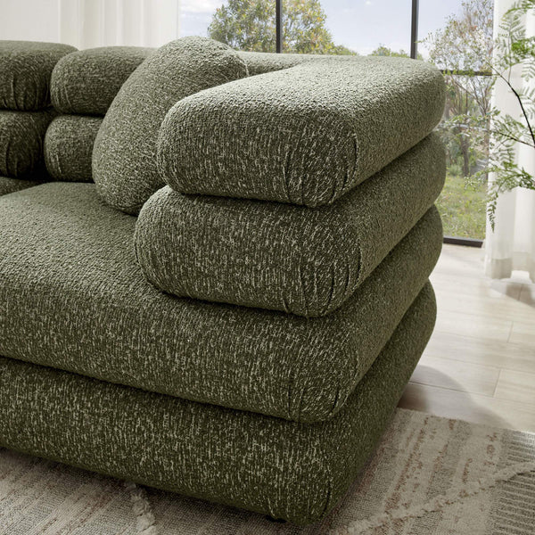 Modway Furniture Jubilee Modway Modular Sectional Sofa with Looped Yarn Weave and Retro Tufted Cushions Green EEI-7712-OLI