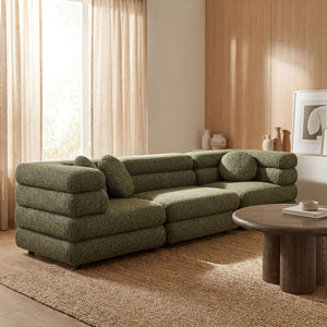 Modway Furniture Jubilee Modway Modular Sectional Sofa with Looped Yarn Weave and Retro Tufted Cushions Green EEI-7712-OLI