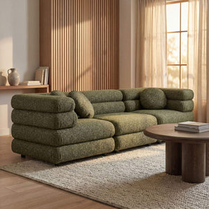 Modway Furniture Jubilee Modway Modular Sectional Sofa with Looped Yarn Weave and Retro Tufted Cushions Green EEI-7712-OLI