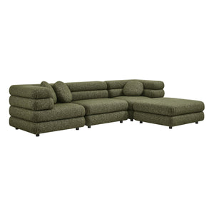 Modway Furniture Jubilee Modway 4 Piece Modular Sectional Looped Yarn Woven Sofa Set for Living Rooms Green EEI-7713-OLI