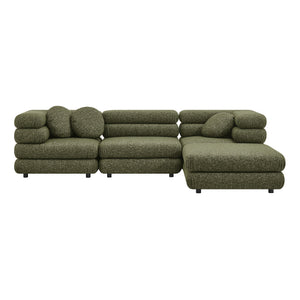 Modway Furniture Jubilee Modway 4 Piece Modular Sectional Looped Yarn Woven Sofa Set for Living Rooms Green EEI-7713-OLI