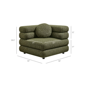Modway Furniture Jubilee Modway 5 Piece Modular Sectional with Looped Yarn Woven Upholstery for Living Rooms Green EEI-7714-OLI