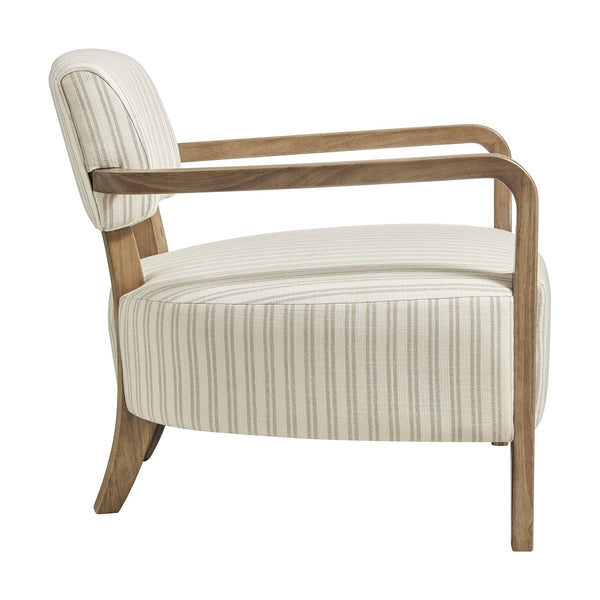 Modway Furniture Zinnia Bold Striped Upholstered Accent Chair with Rubberwood Arms for Modern Living EEI-7717-OAT