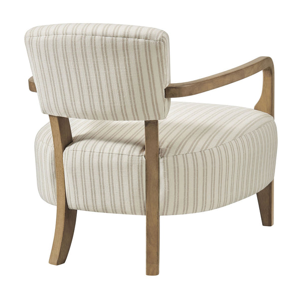 Modway Furniture Zinnia Bold Striped Upholstered Accent Chair with Rubberwood Arms for Modern Living EEI-7717-OAT