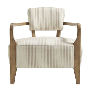 Modway Furniture Zinnia Bold Striped Upholstered Accent Chair with Rubberwood Arms for Modern Living EEI-7717-OAT
