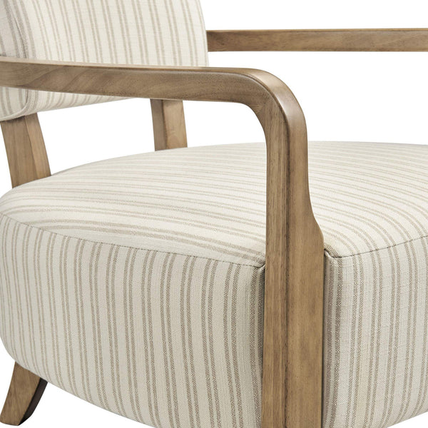 Modway Furniture Zinnia Bold Striped Upholstered Accent Chair with Rubberwood Arms for Modern Living EEI-7717-OAT