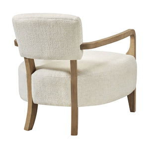 Modway Furniture Zinnia Linen Blend Accent Chair with Rubberwood Arms for Modern Living Rooms White EEI-7718-IVO