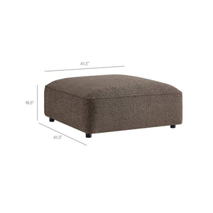 Modway Furniture Auren Modway Bouclé Three Piece Modular Seating Set with Ottoman for Modern Living Brown EEI-7719-ETH