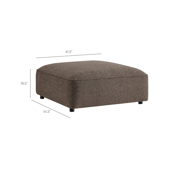 Modway Furniture Auren Modway Bouclé Three Piece Modular Seating Set with Ottoman for Modern Living Brown EEI-7719-ETH
