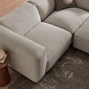 Modway Furniture Auren Modway Bouclé Three Piece Modular Seating Set with Ottoman for Modern Living Gray EEI-7719-FOG