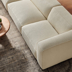 Modway Furniture Auren Three Piece Bouclé Modular Sofa with Hardwood Legs for Modern Living Rooms White EEI-7720-CRE