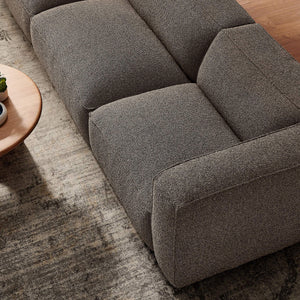 Modway Furniture Auren Three Piece Bouclé Modular Sofa with Hardwood Legs for Modern Living Rooms Brown EEI-7720-ETH