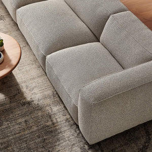 Modway Furniture Auren Three Piece Bouclé Modular Sofa with Hardwood Legs for Modern Living Rooms Gray EEI-7720-FOG