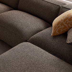 Modway Furniture Auren Four Piece Bouclé Modular Sectional with Ottoman for Modern Living Spaces Brown EEI-7721-ETH