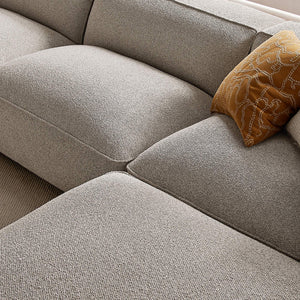 Modway Furniture Auren Four Piece Bouclé Modular Sectional with Ottoman for Modern Living Spaces Gray EEI-7721-FOG