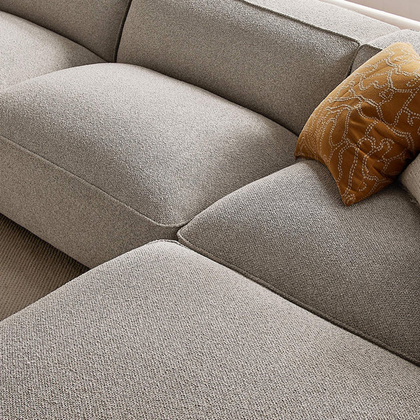 Modway Furniture Auren Four Piece Bouclé Modular Sectional with Ottoman for Modern Living Spaces Gray EEI-7721-FOG