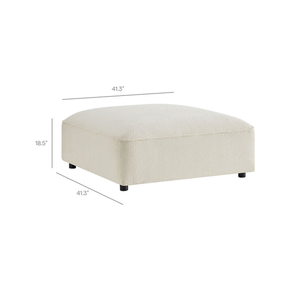 Modway Furniture Auren Five Piece Bouclé Modular Sectional with Pocket Springs for Modern Living Rooms White EEI-7722-CRE