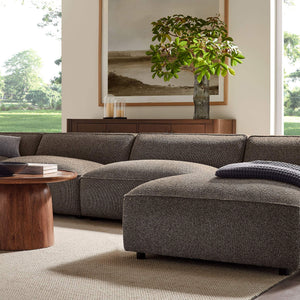 Modway Furniture Auren Bouclé Six Piece Modular Sectional with Ottomans for Contemporary Living Rooms Brown EEI-7723-ETH