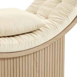 Modway Furniture Aperture Sculptural Pod Accent Chair with Tufted Cushion Fluted Base for Entryway Lounge Natural Ivory EEI-7727-NAT-IVO