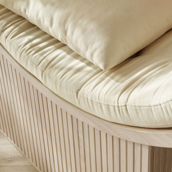 Modway Furniture Aperture Sculptural Pod Accent Chair with Tufted Cushion Fluted Base for Entryway Lounge Natural Ivory EEI-7727-NAT-IVO