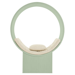 Modway Furniture Aperture Sculptural Pod Accent Chair with Tufted Cushion Fluted Base for Entryway Lounge Sage Ivory EEI-7727-SGE-IVO
