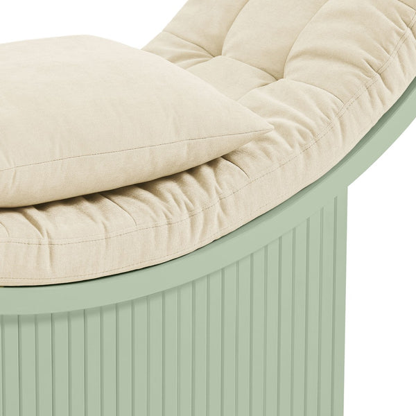 Modway Furniture Aperture Sculptural Pod Accent Chair with Tufted Cushion Fluted Base for Entryway Lounge Sage Ivory EEI-7727-SGE-IVO