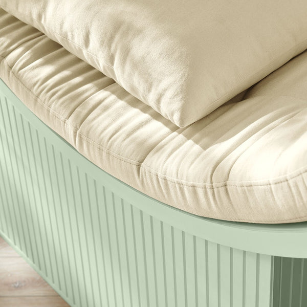 Modway Furniture Aperture Sculptural Pod Accent Chair with Tufted Cushion Fluted Base for Entryway Lounge Sage Ivory EEI-7727-SGE-IVO