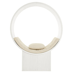 Modway Furniture Aperture Sculptural Pod Accent Chair with Tufted Cushion Fluted Base for Entryway Lounge White Ivory EEI-7727-WHI-IVO