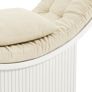 Modway Furniture Aperture Sculptural Pod Accent Chair with Tufted Cushion Fluted Base for Entryway Lounge White Ivory EEI-7727-WHI-IVO